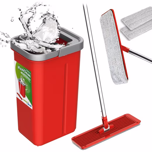 Mop GB870 Flat Mop Set with 2 in 1 Cleaning Bucket 5.7L