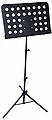 Music stand, black, large surface, height adjustable