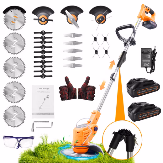 Cordless lawn trimmer, foldable, brush cutter, string trimmer, lawn trimming, cordless lawn mower