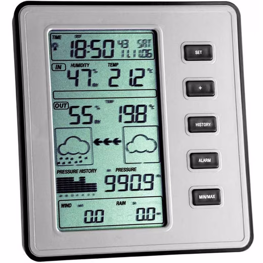 Stratos TFA 35.1077.54.S2 digital wireless weather station with outdoor transmitter, anemometer and rain gauge Digital Stratos TFA 35.1077.54.S2 with outdoor transmitter, anemometer and rain gauge, wireless weather station