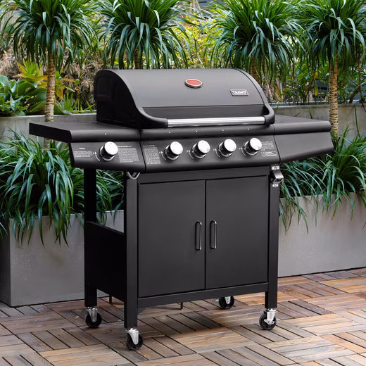 RED gas grill 4+1, piezo ignition, with grill skewer support