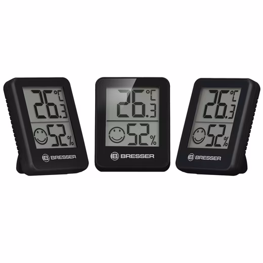 Hygrometer ClimaTemp Thermo-Hygro Indicator Set of 3 black