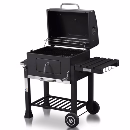 Charcoal grill BBQ grill cart XL height adjustable with wheels