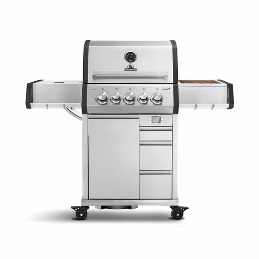 Earl 3-burner stainless steel gas grill with rear burner 3.5 kW & infrared burner 4.5 kW, with stainless steel grill grates