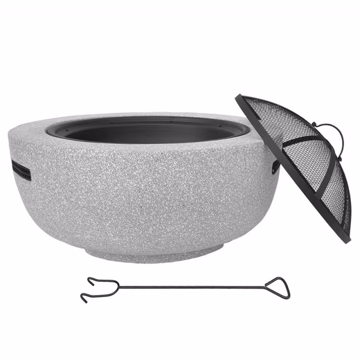 2-in-1 fire bowl with grill function, modern fire pit