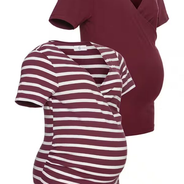 Maternity shirt, 2-pack T-shirts for pregnancy and breastfeeding
