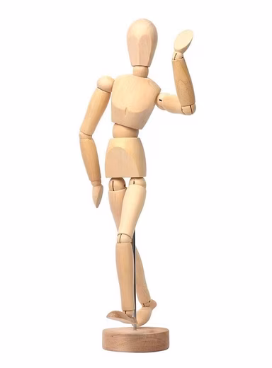 Bendable mannequin / jointed doll made of wood, very flexible & secure base - Image 4