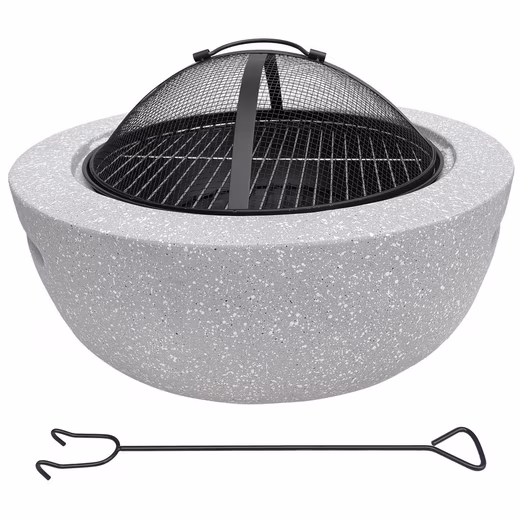 2-in-1 fire bowl with grill function, modern fire pit - Image 4