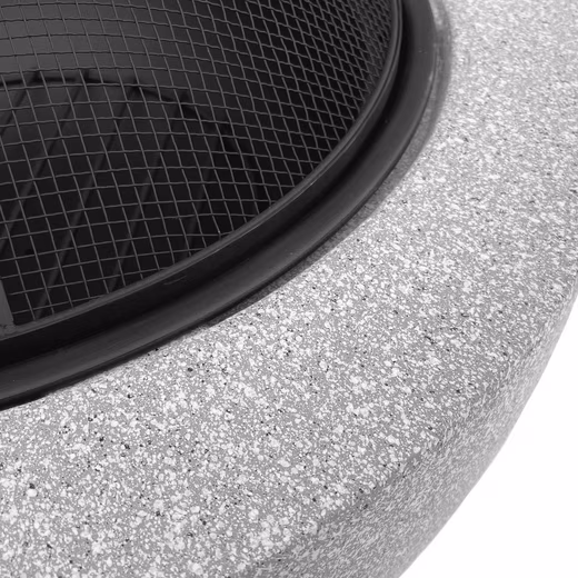 2-in-1 fire bowl with grill function, modern fire pit - Image 2