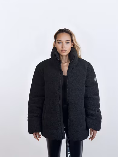Lean F winter jacket Teddy jacket in quilted look with stand-up collar