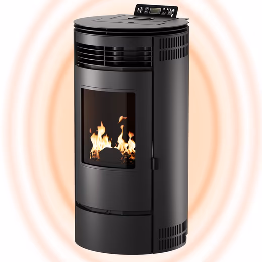 PR8 pellet stove, black