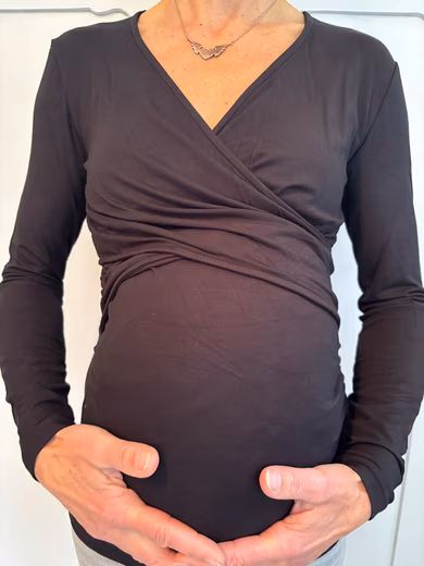 GIL maternity shirt, long-sleeved nursing top for pregnant women, nursing function