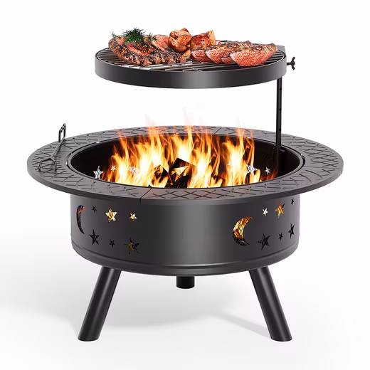 Fire bowl for the garden, Ø89cm fire basket, outdoor fire pit