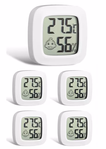 Hygrometer 5pcs Room Thermometer, Humidity Sensor Mini Digital Thermometer