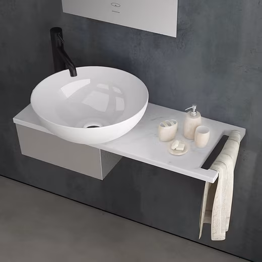 Countertop Washbasin Round - Washbasin Washbasin Small Guest Toilet Set with Towel Rail