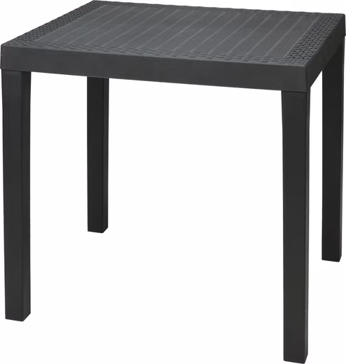 Garden Table Patio Table Anthracite Rattan Look 78.5x65cm Weatherproof - Image 4