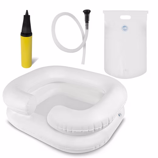Washbasin Inflatable hair washbasin incl. shower bag with shower head