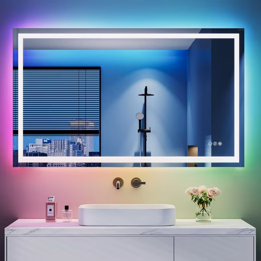 Bathroom Mirror Led Bathroom Mirror, Mirror with RGB LED Strip