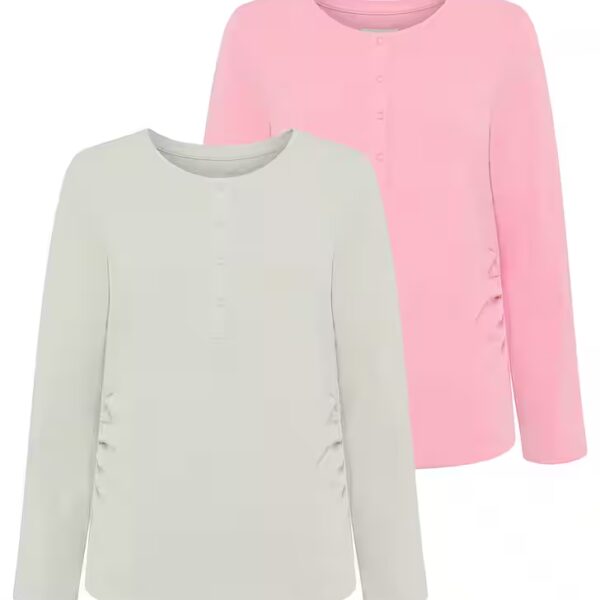Maternity shirt 2-pack, nursing shirts with practical neckline