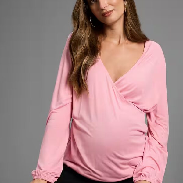 Maternity/nursing shirt with a practical neckline