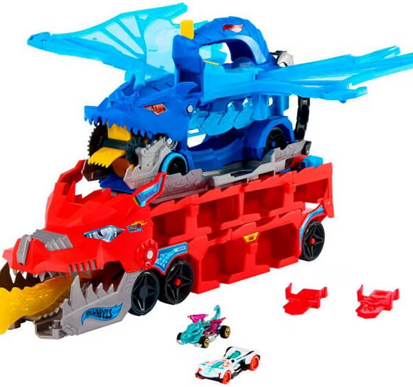 Hot Wheels City Ultimate 2-in-1 Dragon Transporter Toy Monster Truck