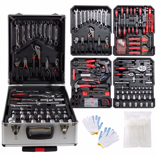 Tool Case Tool Set, Tool Box 1200 Parts Chrome Vanadium Steel
