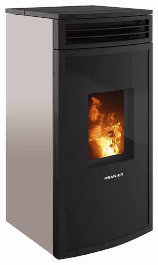 Neta pellet stove, taupe