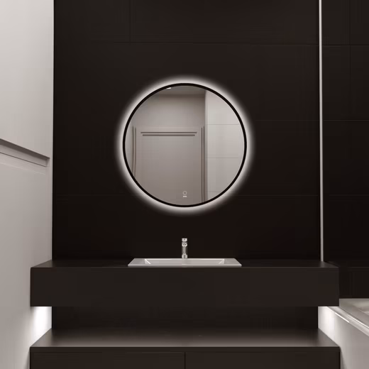 Bathroom mirror LED mirror round DUBI - fog-free & dimmable