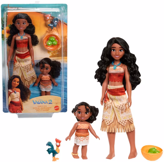 Disney Moana 2 Dress-Up Doll, Moana and Simea Sisters Set