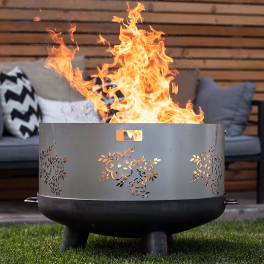 Czaja® fire bowl spark screen for fire bowls Ø80 cm with floral motif