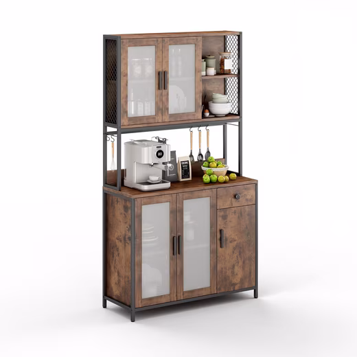 Kitchen buffet, kitchen cabinet, buffet cabinet with worktop, 181cm high