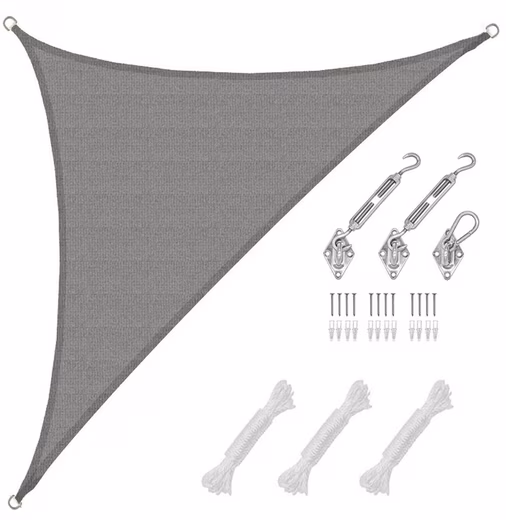 Sun sail with UV protection - 5.1 x 3.6 x 3.6 Wind-permeable for garden & terrace