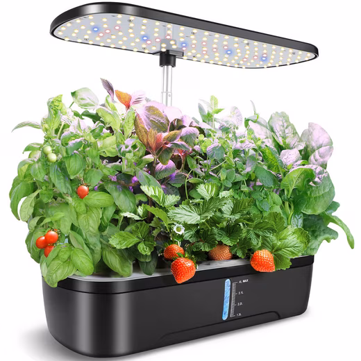 Indoor Herb Garden Planter Set with LED Grow Light & Timer, 8/12 Pods