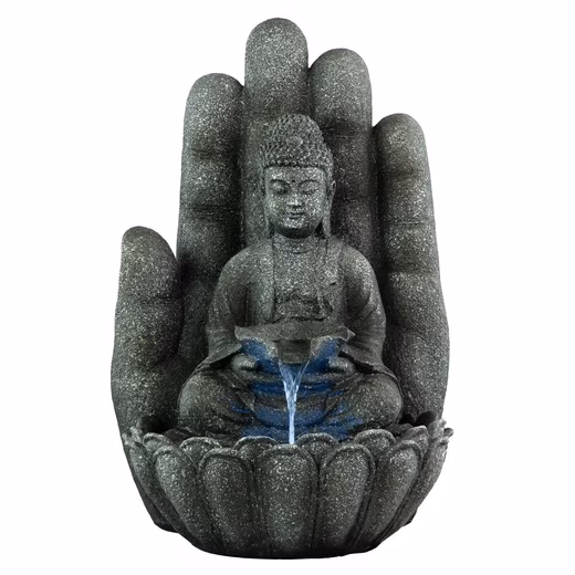 Medium-sized indoor water feature - Buddha 55cm with lighting