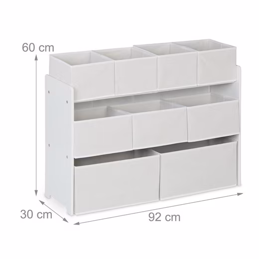 Freestanding shelf unit for children with 9 fabric boxes - Image 2