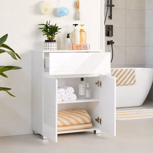 Bathroom chest of drawers, bathroom cabinet, storage cabinet, double door cabinet Stand feet - Image 4