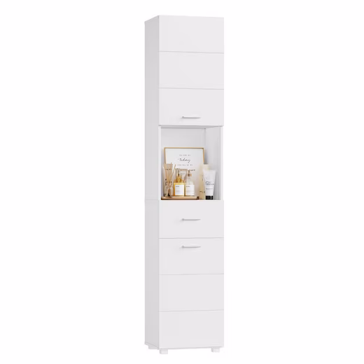 Tall Cabinet Bathroom cabinet, narrow, with soft-close function, 180cm high