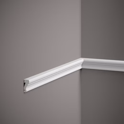 Polystyrene trim, 15 x 33 x 2000 mm, white, wall strip