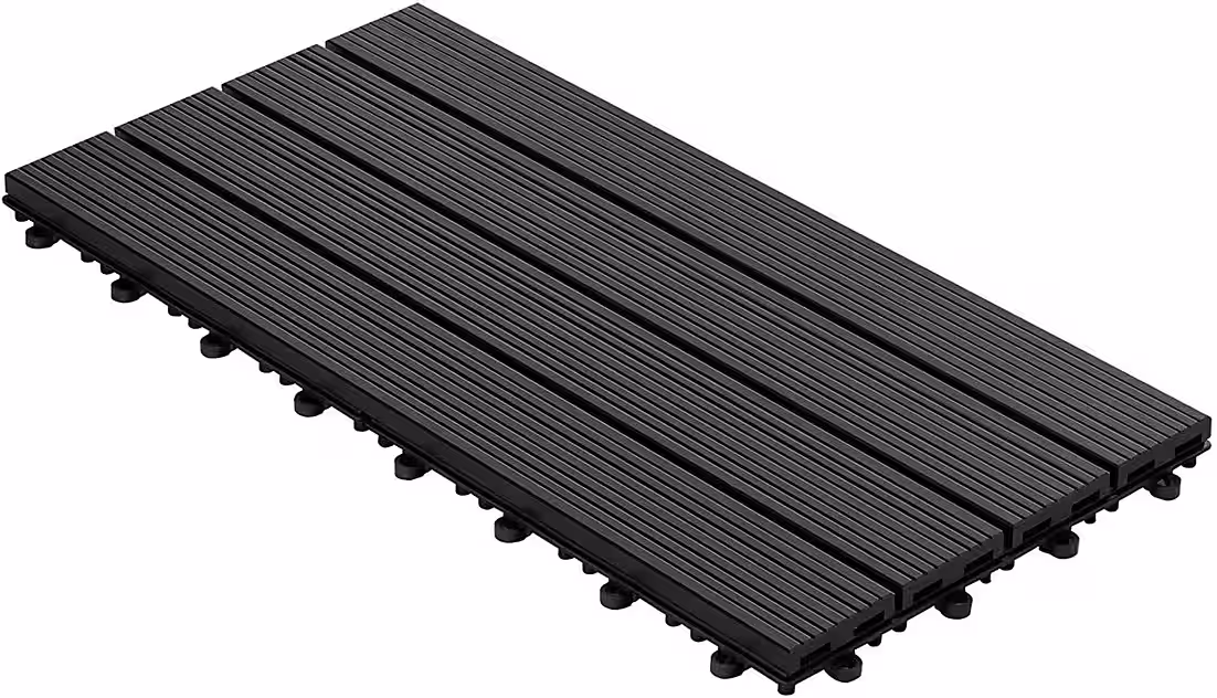 Click tiles WPC terrace decking Royal Anthracite, 60x30 cm, wood plank look, plank