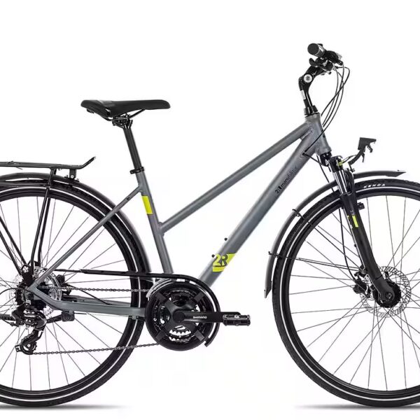 Trekking bike TRX21 Trapez 21-speed Shimano RD-TX-800-7 derailleur, derailleur gears, women's bicycle 28 inch black/grey