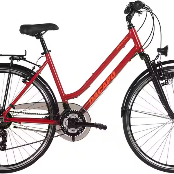 Metropolis Trekking Bike, Women's Trekking Bike, 28" Red, 21 Gears, Frame Size 48 cm