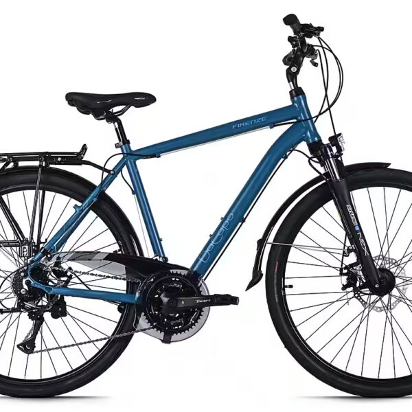 Trekking bike Firenze 200 Blue 24 gears Frame size 53 cm mechanical disc brakes