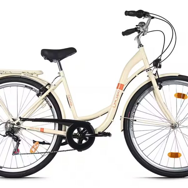 Women's 28'' Ravenna 6 Beige Trekking Bike, 6 Gears, Frame Size 48 cm