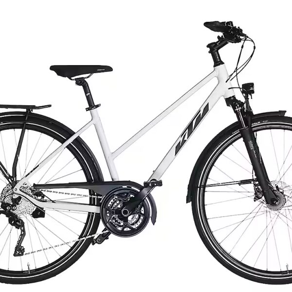 KTM Veneto Light Disc women's trekking bike, trapezoidal frame, white, 2024