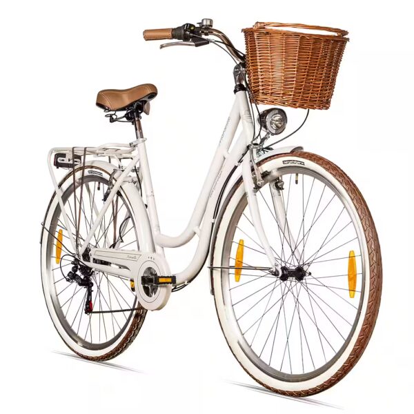 City bike Marseille 26 inch, 28 inch women's bicycle, from 150 cm, rattan basket