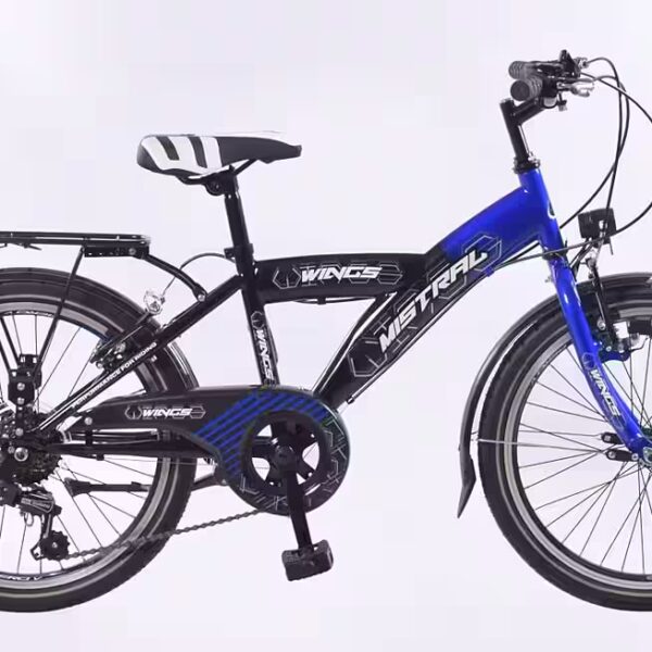 City Bike 26 Inch Children's Boys' Kids' Bicycle City Bike Mistral Blue 6-speed Shimano, derailleur gears, luggage rack, road-legal lights, 6 Shimano gears, side stand