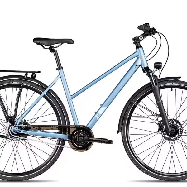 City bike TRX GO Trapez 7-speed Shimano Nexus 7-speed SG-C3001-7D derailleur, internal gear hub with freewheel, hydraulic disc brake, blue