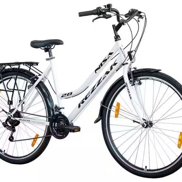Women's City Bike 28 Inch City Bike with 21-Speed ​​White Black