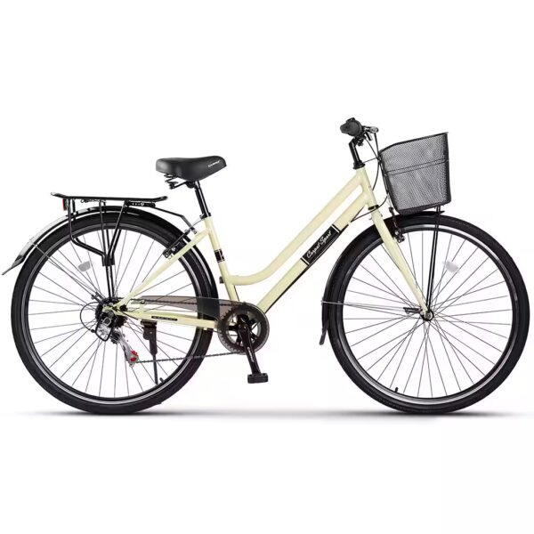 28-inch City Bike, Women's Bike with Basket, 7-Speed ​​Shimano, Dutch Bike