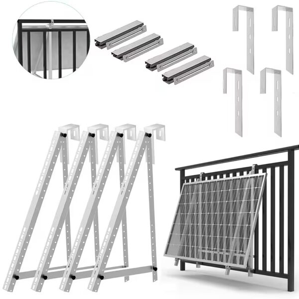 Balcony power plant 114cm solar panel bracket with hook